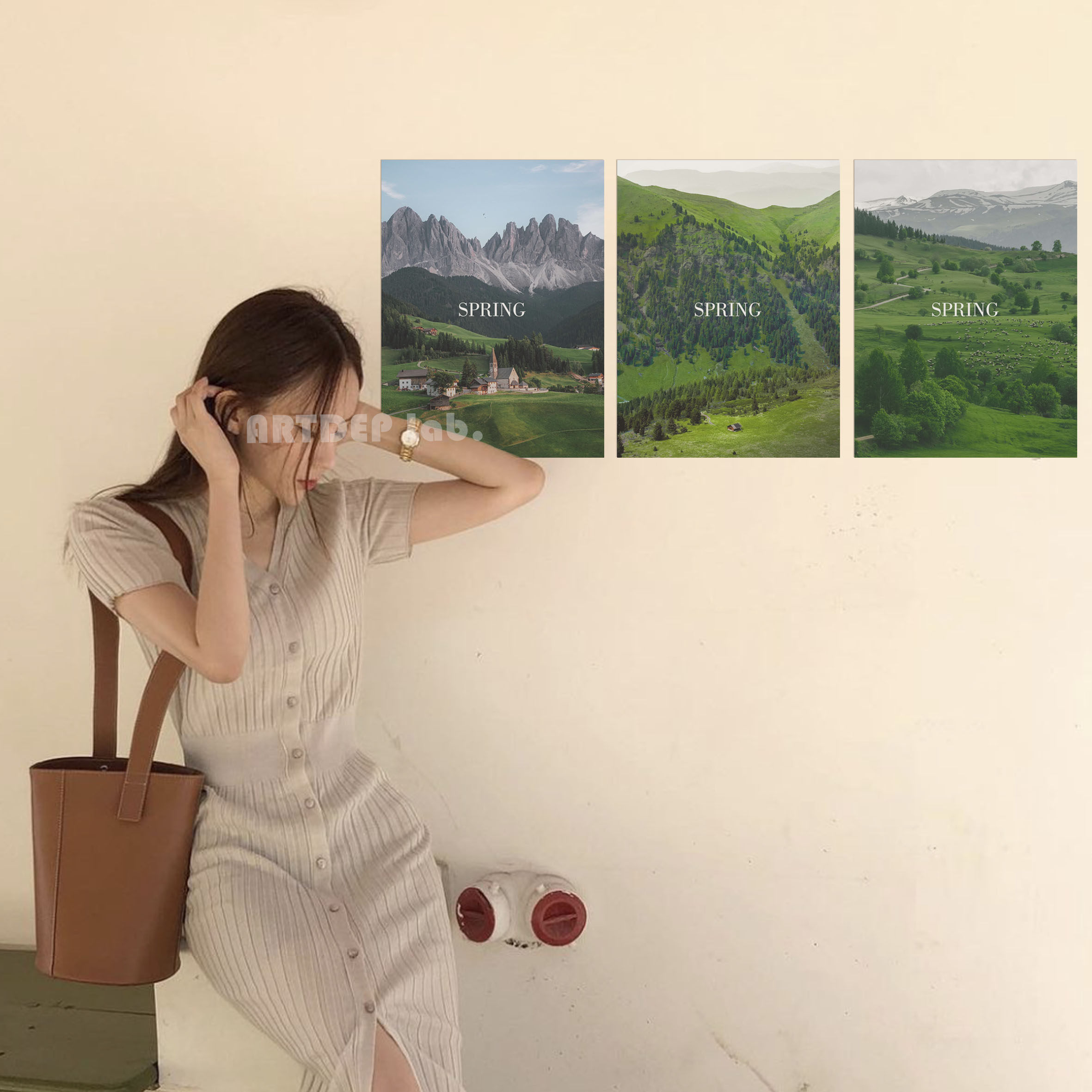 服装店咖啡馆治愈系风景装饰画