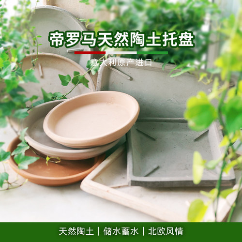帝罗马盆景盆托盘白色大口径红陶桌面蝴蝶兰绿植多肉底托花盆托盘 - 封面