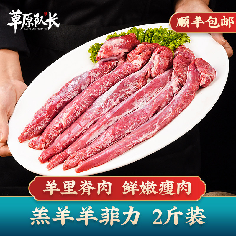 草原队长 羊里脊肉内蒙古散养羔羊肉新鲜纯瘦肉健身羊菲力 1000g