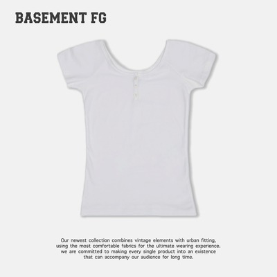 BASEMENTFG美式复古短袖T恤女修身显瘦百搭上衣261020011005