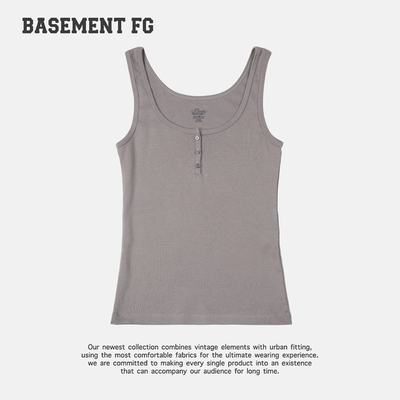 BASEMENTFG美式无袖背心女修身打底上衣极简风灰色261010075021