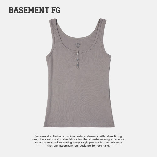 BASEMENTFG美式无袖背心女修身打底上衣极简风灰色261010075021