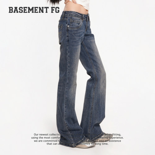 BASEMENTFG牛仔裤26秋冬新款微喇牛仔裤显瘦辣妹267330183284
