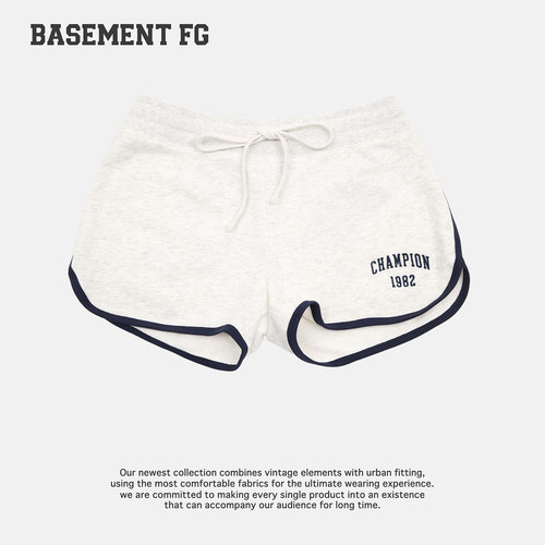 BASEMENTFG运动短裤女美式复古撞色边条抽绳短裤261130039022