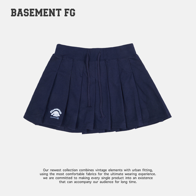 BASEMENTFG学院风百褶半身裙女短裙A字运动风裙子261150003029