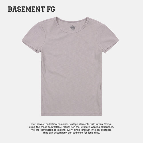 BASEMENT FG美式复古圆领短袖T恤女百搭休闲上衣261020232032