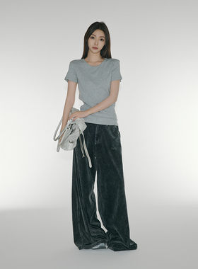 BASEMENT FG美式复古简约百搭休闲纯色短袖T恤251020883022