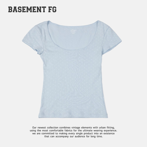 BASEMENT FG美式复古波点短袖T恤女修身百搭休闲上衣261020046028