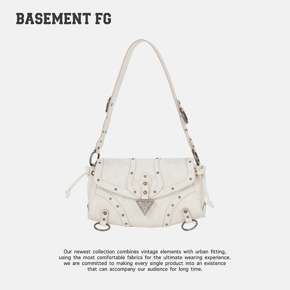 BASEMENT FG铆钉单肩包女Y2K小众设计腋下包斜挎包254020006005