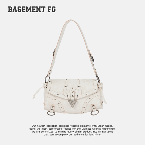 BASEMENT FG铆钉单肩包女Y2K小众设计腋下包斜挎包254020006005