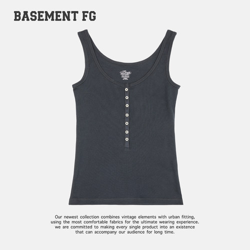 BASEMENTFG极简风纽扣无袖背心修身打底上衣软糯吊带261010129021
