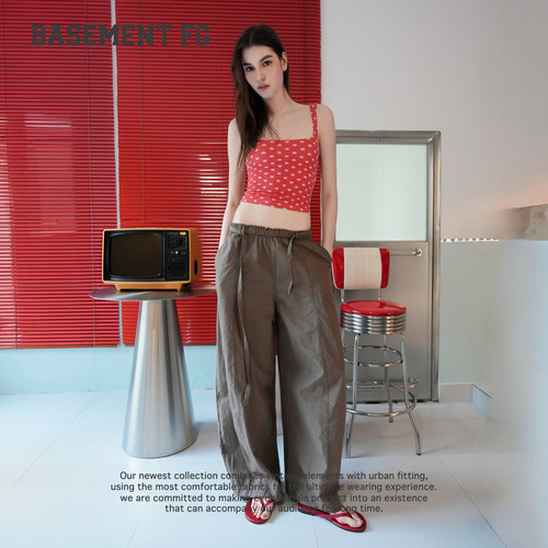 【福利】BASEMENTFG工装风阔腿裤女夏季宽松休闲长裤262120120007