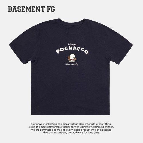BASEMENTFG帕恰狗联名T恤宽松短袖藏蓝色休闲上衣261020073030