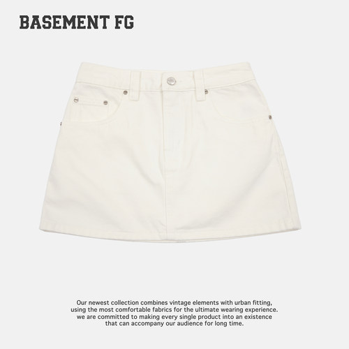 BASEMENTFG高腰A字牛仔半身裙女短裙显瘦显腿长半裙267350020005