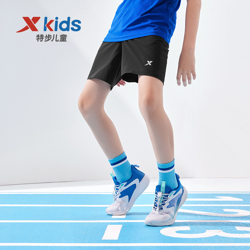特步童装男童短裤儿童速干运动裤夏季薄款中大童学生五分裤子