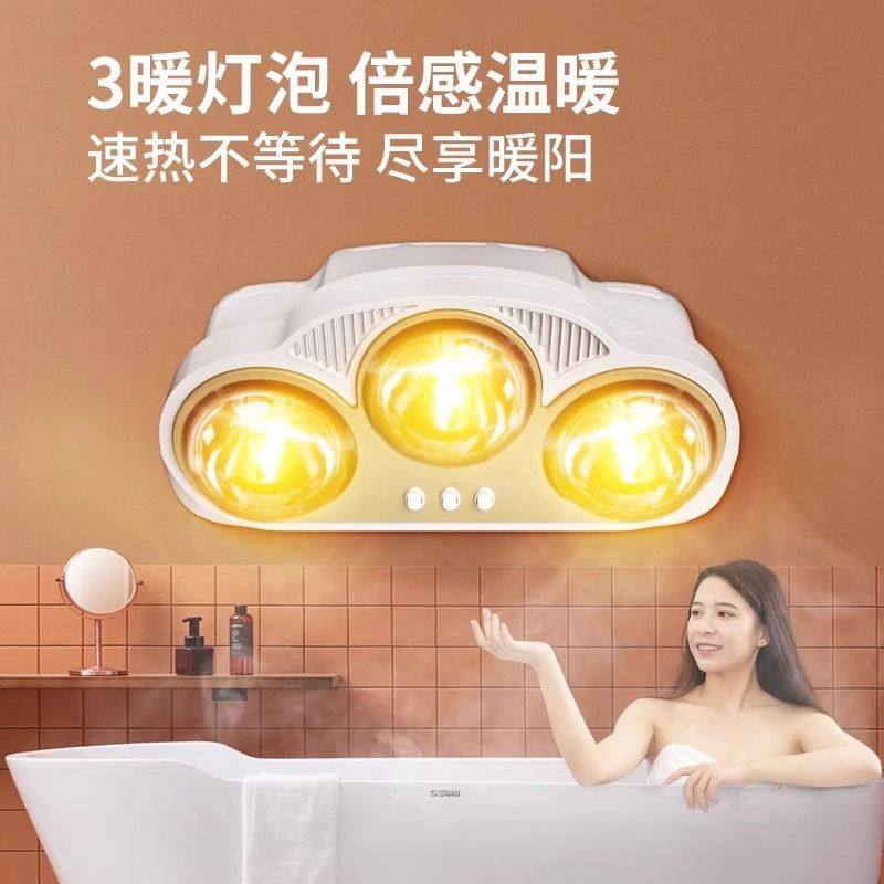 可移动浴霸灯便携防水卫生间免打吼取暖灯风暖+灯暖触屏可遥控烘