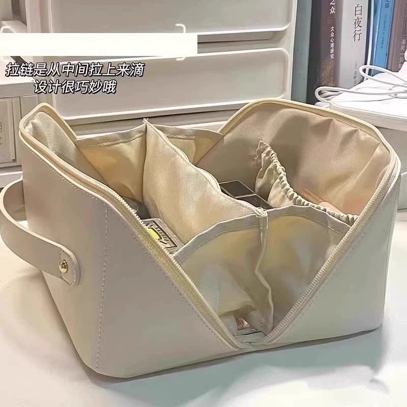 化妆包女2025新款便携式大容量手提化妆刷收纳包高端旅行洗漱包袋图片