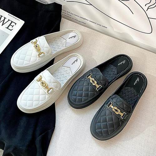 办公室替换鞋半拖鞋女夏季凉鞋鞋子女春秋外出拖鞋洋气网红豆豆鞋