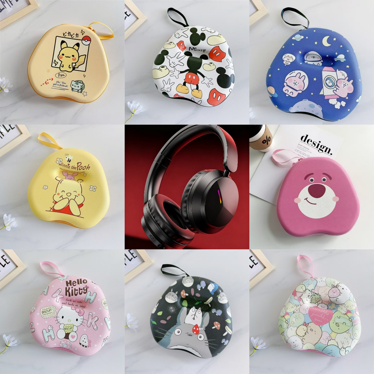 适用于联想Lenovo EH140头戴式耳机包收纳包卡通充电头EVA保护盒