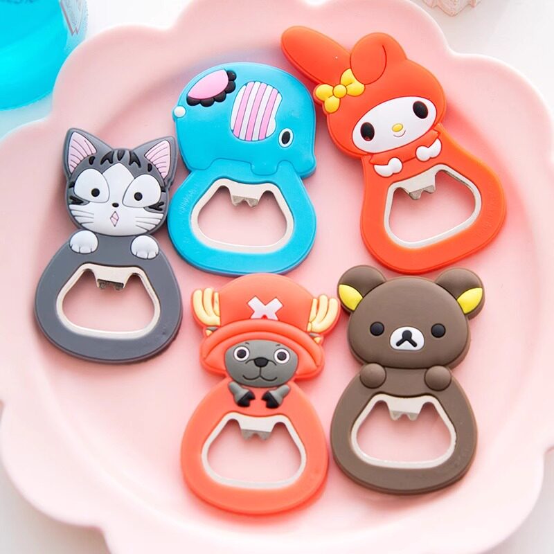 多功能卡通啤酒开瓶器起子创意启瓶器多用途可爱带磁贴冰箱贴随机