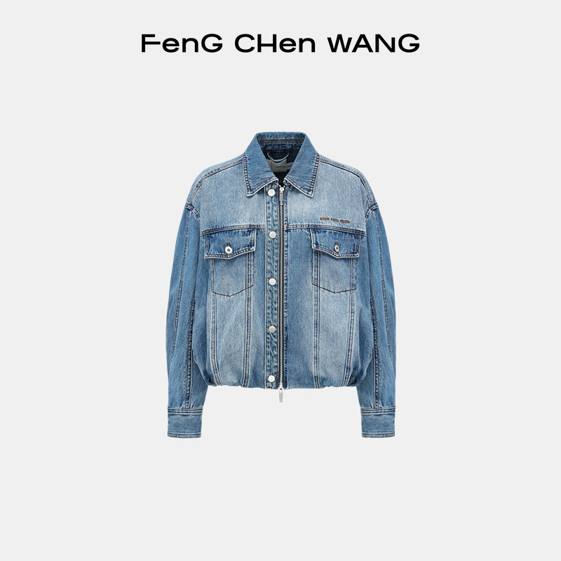 FengChenWang复古水洗牛仔夹克