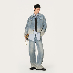 解构渐变牛仔夹克男女款 FengChenWang26早春新品 外套 12期免息