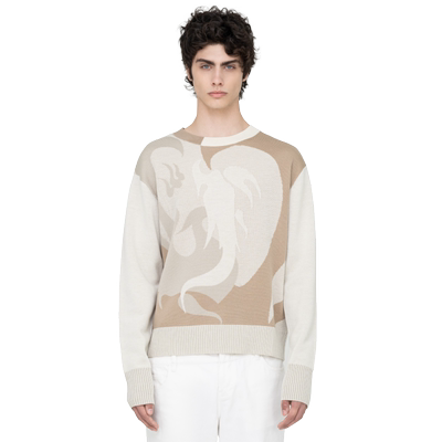 【FengChenWang】凤凰提花系列撞色男女同款圆领针织毛衣