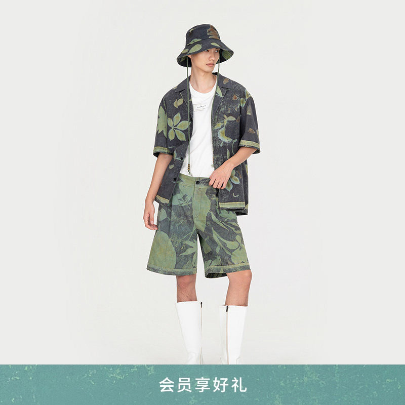 【新品】FengChenWang26早春织布植物染深绿现代休闲短裤男女同款,男装,短裤,淘宝优惠券,粉丝福利购,淘宝优惠卷