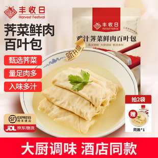 拍2发3 丰收日荠菜鲜肉百叶包速冻半成品菜猪肉农家千张包豆皮