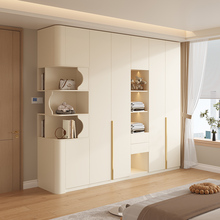 国补实木一门到顶圆弧衣柜家用卧室奶油风2025新款爆款储物大衣橱