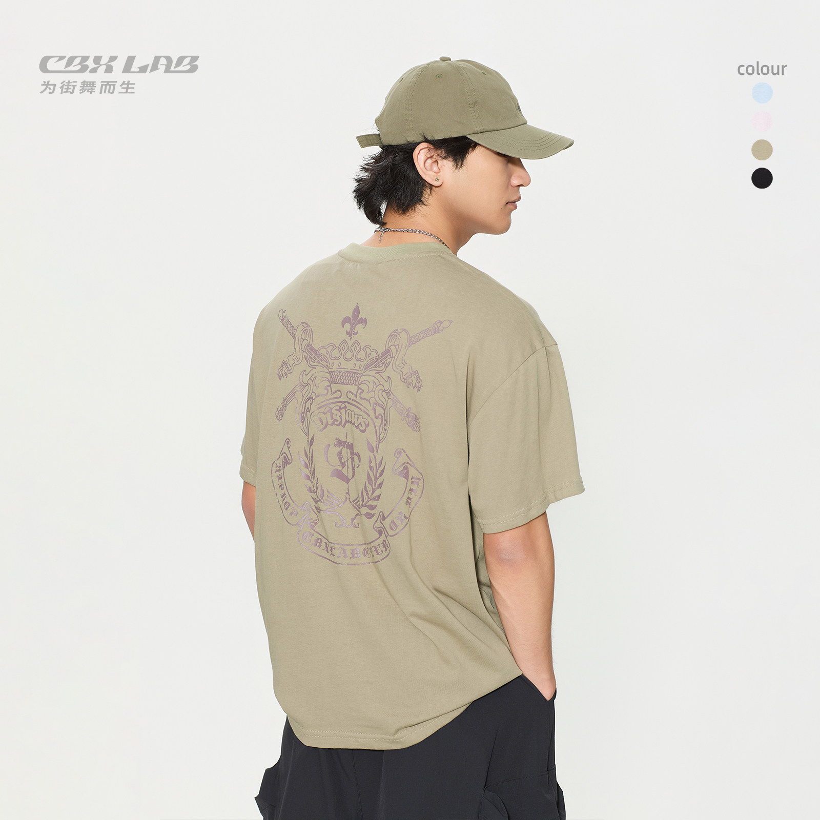 CBXLAB男装高街美式徽章印花T潮