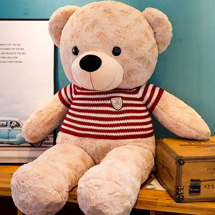 优质好大泰迪熊领结毛衣熊猫毛绒玩具好质量公仔布娃娃抱抱熊睡觉