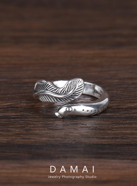 复古做旧鳗鱼戒指男女款