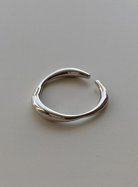 极简不规则曲线波浪戒指