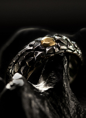 黑龙鳞戒指男潮嘻哈个性