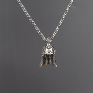 DAMAI 将军武将头盔项链男复古做旧战士吊坠时尚民族风霸气锁骨链