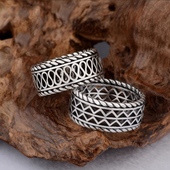 S925纯银指环男士 男女戒指 数朋克风泰银复古时尚 简约个性 开口均码