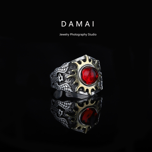 开口雄鹰食指环 潮流嘻哈霸气男士 DDAMAI 复古太阳神单身戒指个性