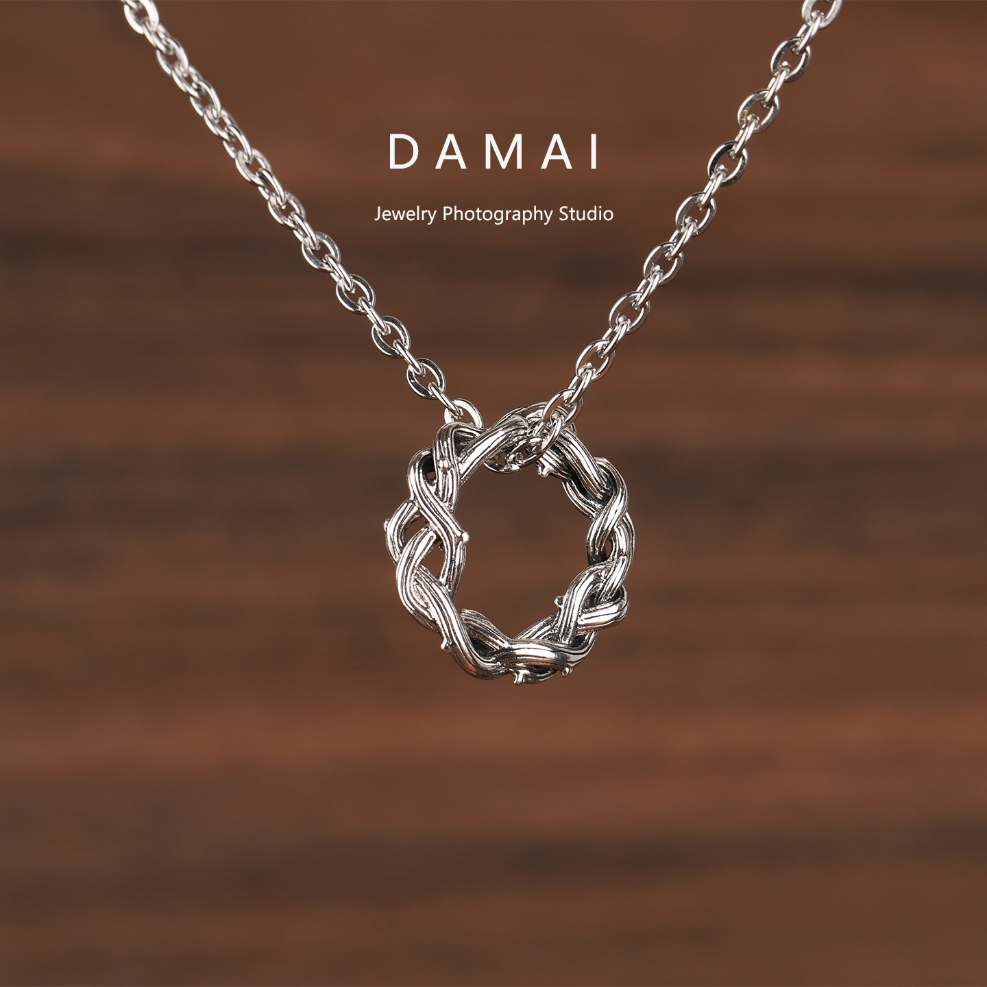 荆棘缠绕平安扣项链个性枯藤吊坠