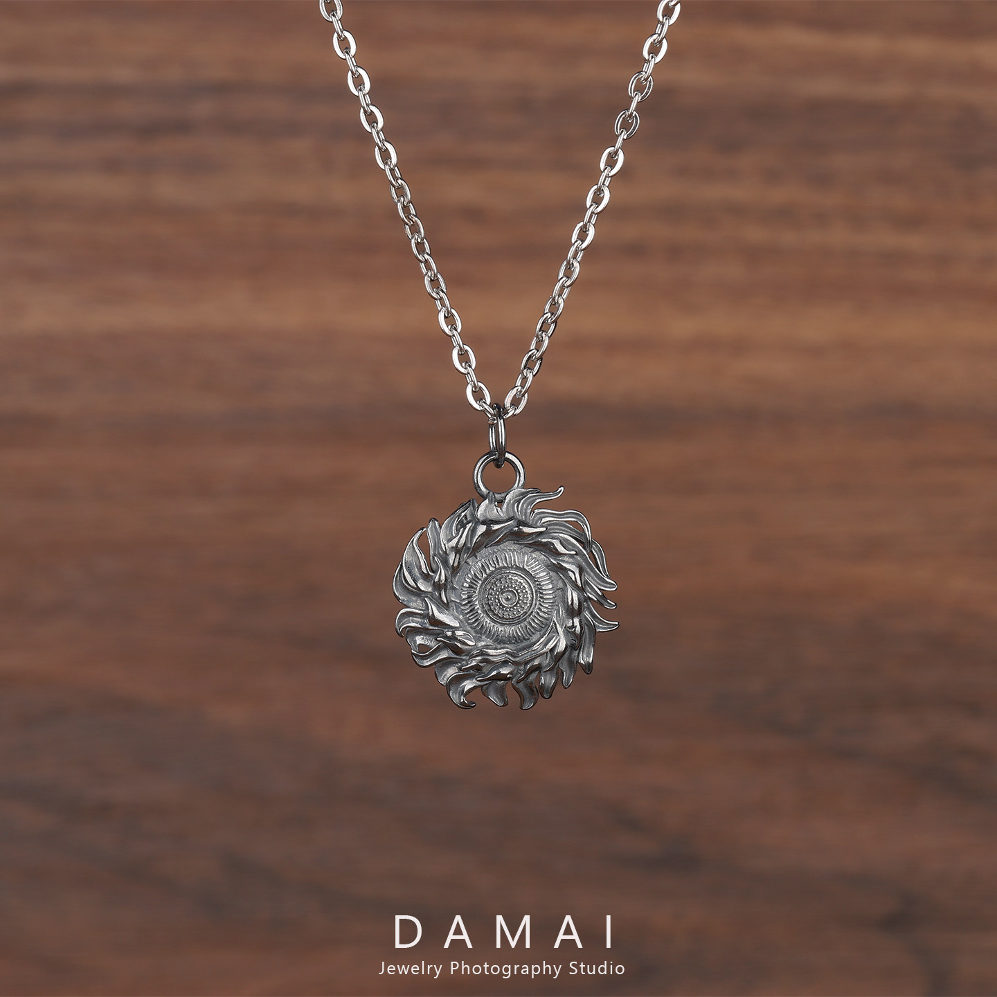 DAMAI 复古《向日葵》太阳花项链男高级感个性百搭长款毛衣链吊坠