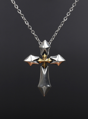 十字剑锋吊坠男潮个性绅士项链