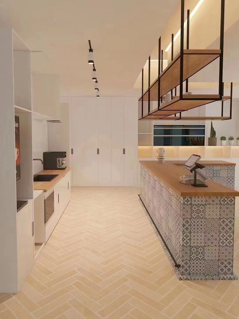 新中式复古瓷砖300X600仿古砖阳台墙砖鹅卵石地砖庭院防滑地板砖