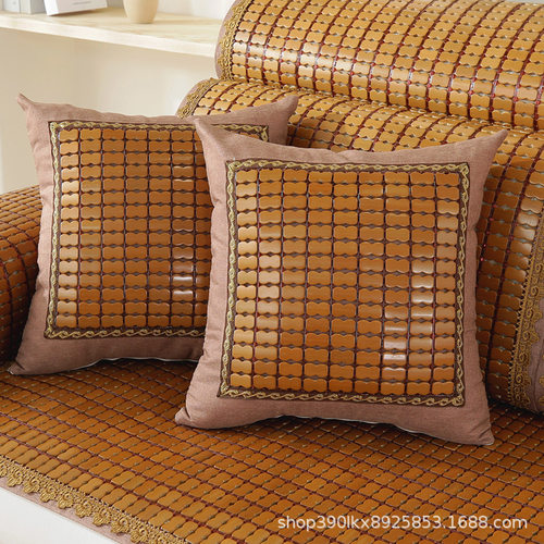夏天款凉席沙发垫抱枕套麻将席靠枕夏季凉席客厅竹席靠垫一件代发