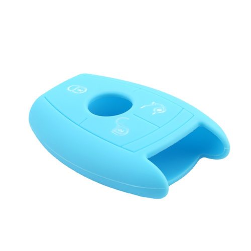 适用奔驰尊旅智能3键硅胶钥匙套C级锁匙包E级A级威霆遥控器保护套