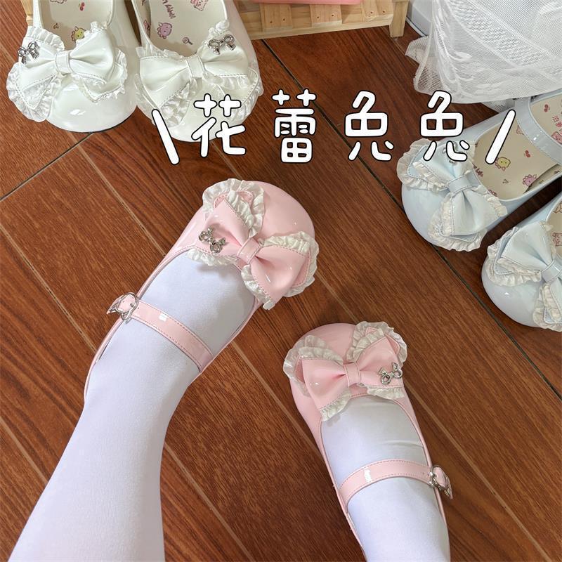 网红设计感玛丽珍鞋2024女新款配裙子一字扣日系圆头甜美可爱lo鞋