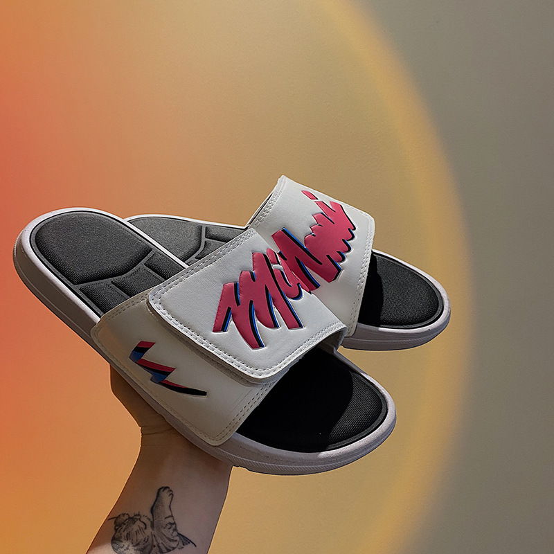 2025夏季新款拖鞋男魔术贴软底外穿美式学生沙滩凉鞋女ins潮防滑