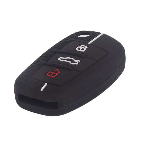 适用奥迪Q3A6LA3折叠3键钥匙套Q2LA4LA2硅胶保护套A1Q5Q7A4锁匙包