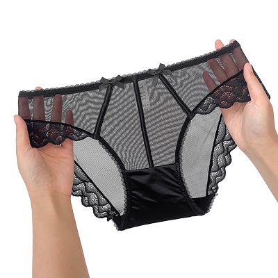 蕾丝内裤纯棉裆性感女生夏季薄款无痕中腰包臀速干透气网纱短裤