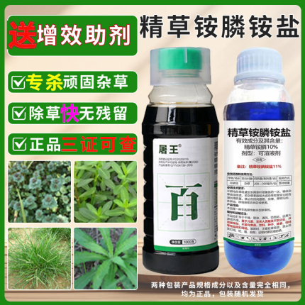 精草铵膦铵盐正品除草烂根剂草胺磷牛筋小飞蓬果园除草剂正品