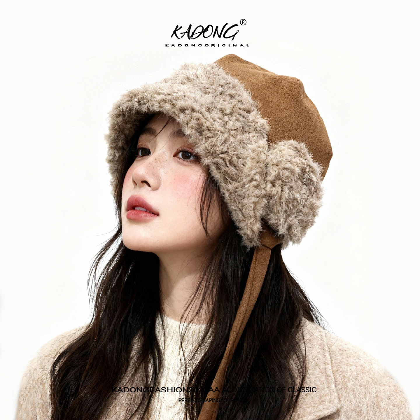 减龄护耳帽子女秋冬高级感毛绒渔夫帽保暖棉帽骑车防风防寒雷锋帽